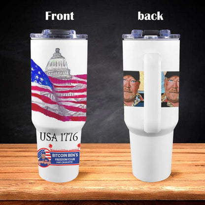 Bitcoin Ben 1776 Port Charlotte Capitol and Flag 40 oz Tumbler with Handle 40oz Tumbler with Handle