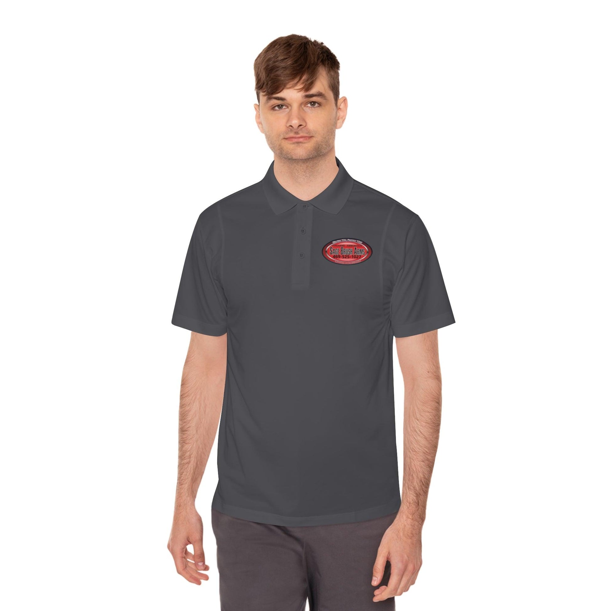 Sage Brush Arms Logo Men's Sport Polo Shirt - Miniaday Designs, LLC.