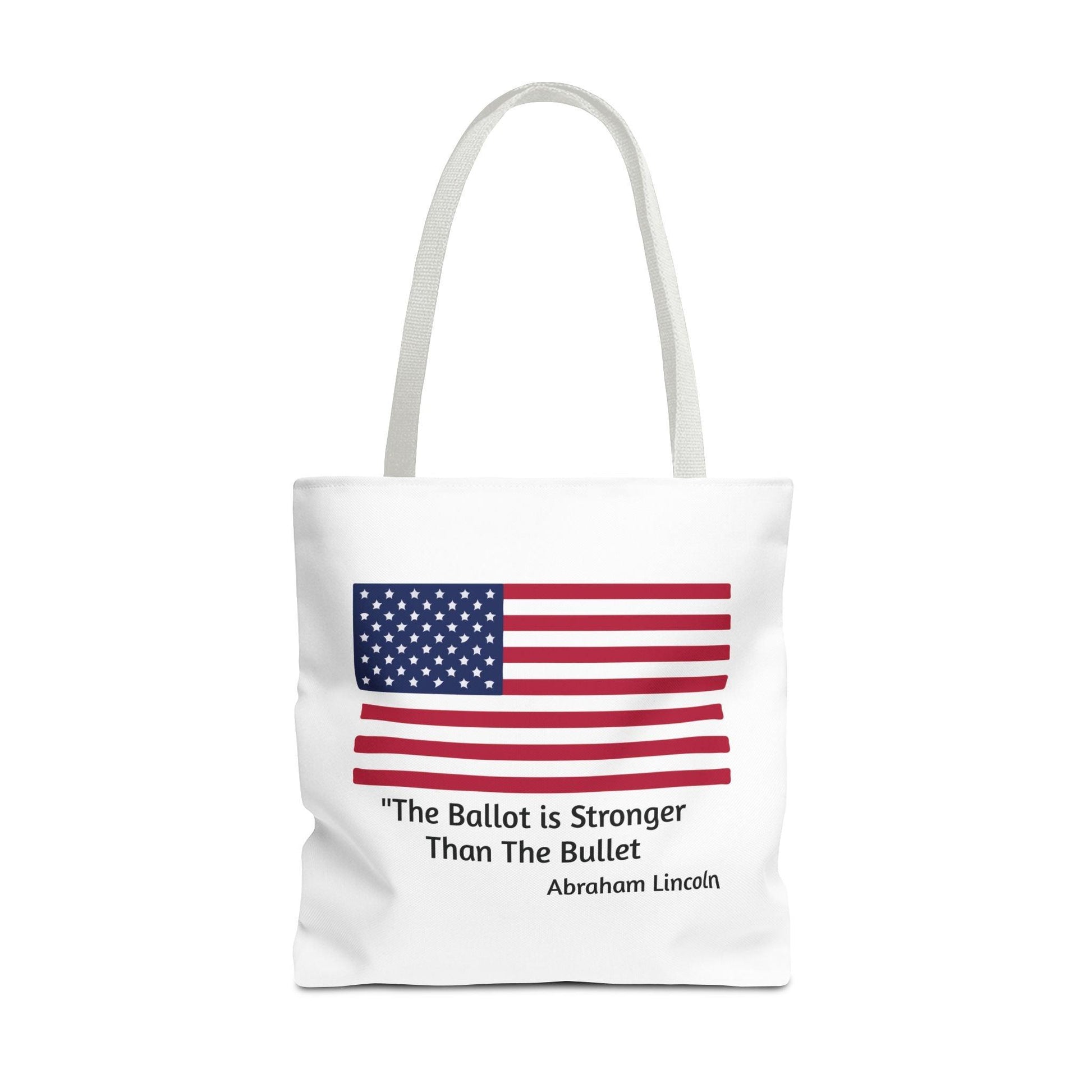 The Ballot is Stronger Than The Bullet Tote Bag (AOP) - Miniaday Designs, LLC.