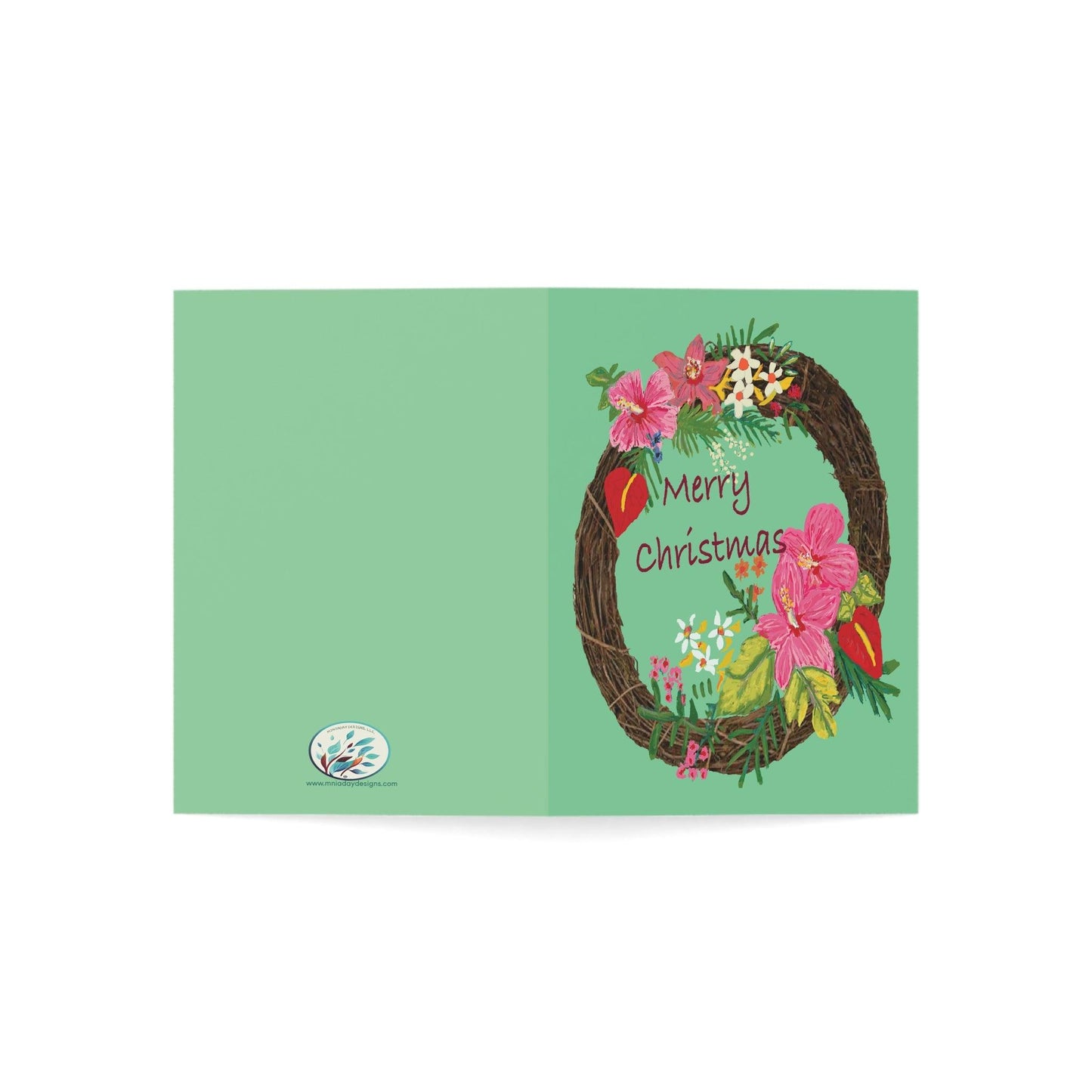 Miniaday Designs Tropical Christmas Greeting Cards (1, 10, 30, and 50pcs) - Miniaday Designs, LLC.