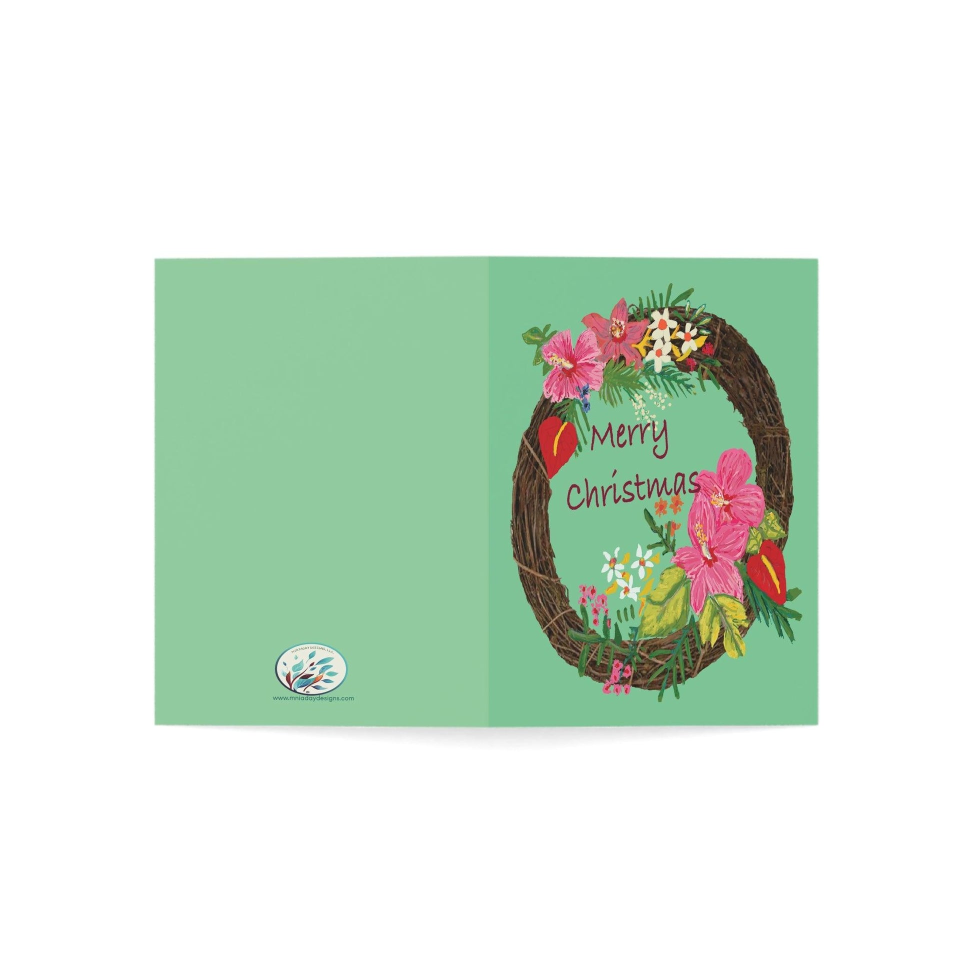 Miniaday Designs Tropical Christmas Greeting Cards (1, 10, 30, and 50pcs) - Miniaday Designs, LLC.