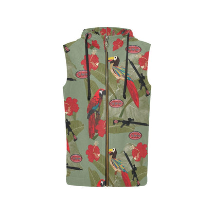 Sage Brush Arms Sleevelss Zip Up Hoodie for Women - Miniaday Designs, LLC.