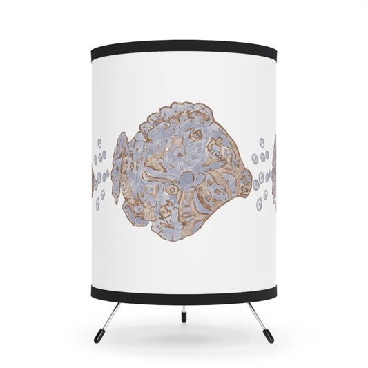 Hand Painted Tropical Fish Tripod Lamp with High-Res Printed Shade, US\CA plug