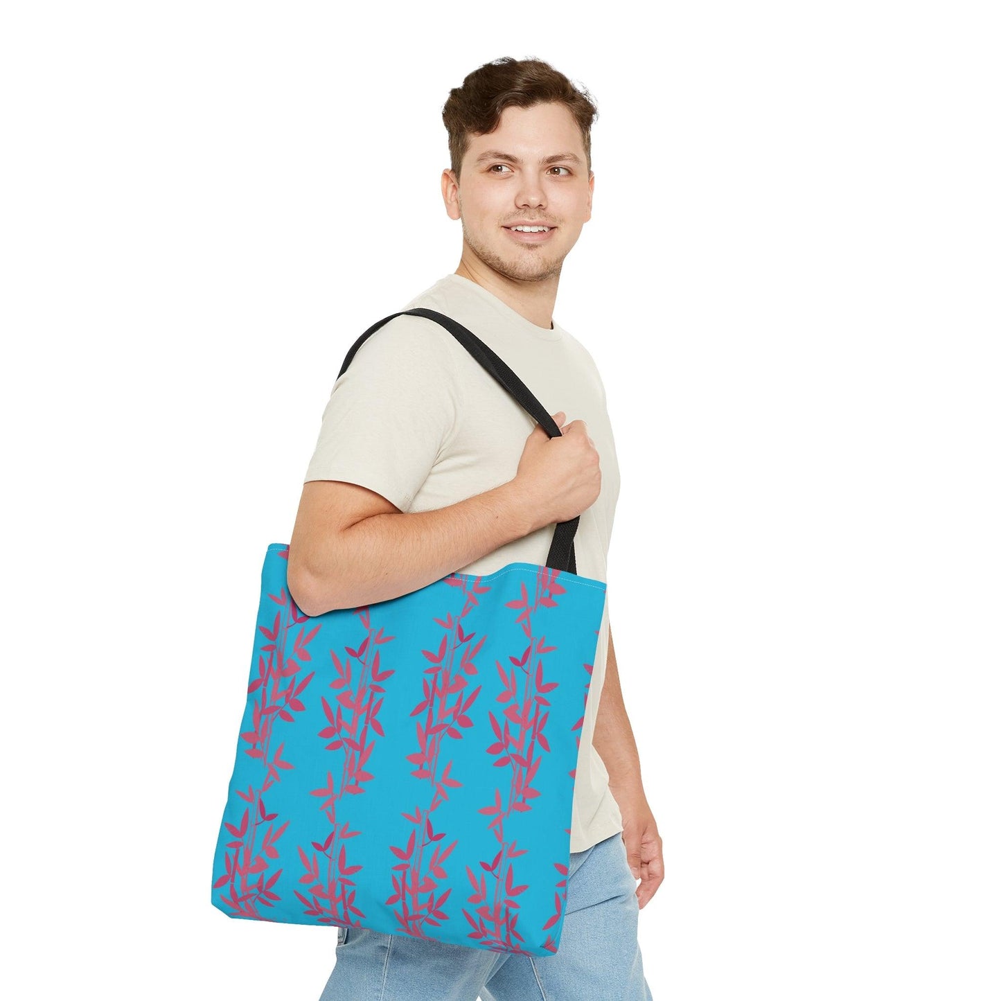Miniaday Designs Teal Bamboo Tote Bag - Miniaday Designs, LLC.