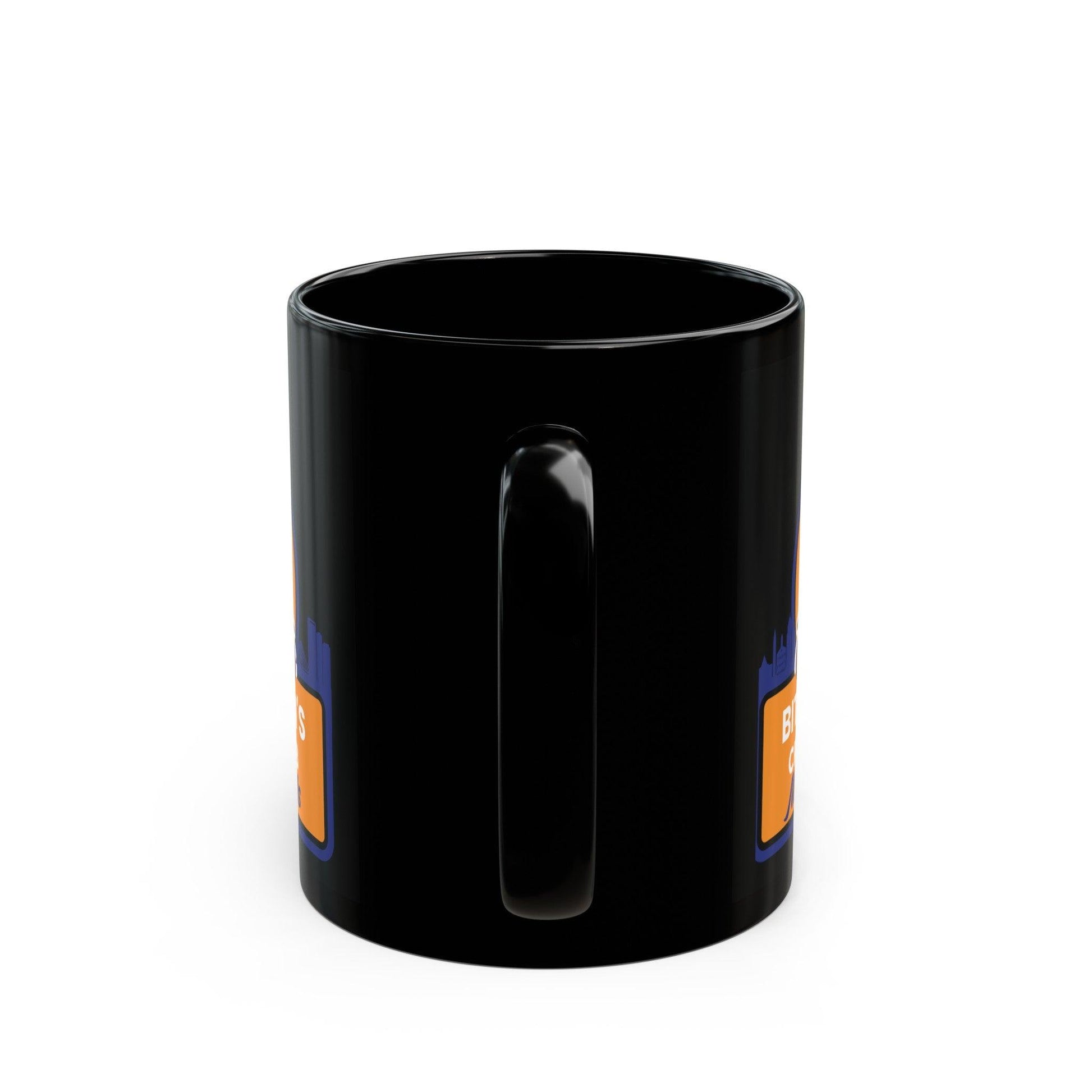 Bitcoin Ben Mass Crypto Vertical Logo Club Black Mug (11oz) - Miniaday Designs, LLC.