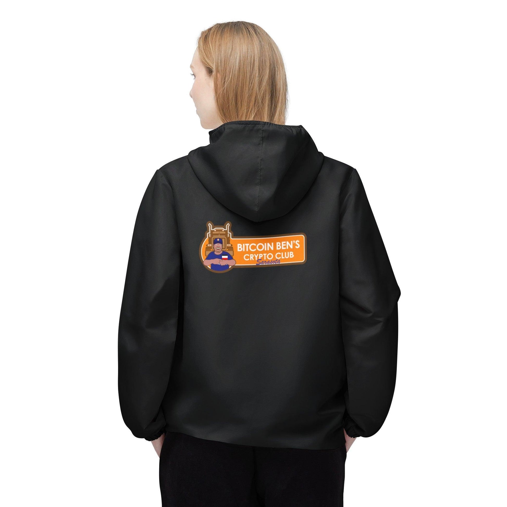 Bitcoin Ben Sarasota Club Windbreaker Jacket (AOP) - Miniaday Designs, LLC.