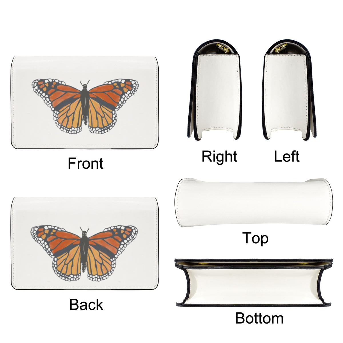 Monarch & Hummingbird Designer Mini Crossbody Handbag