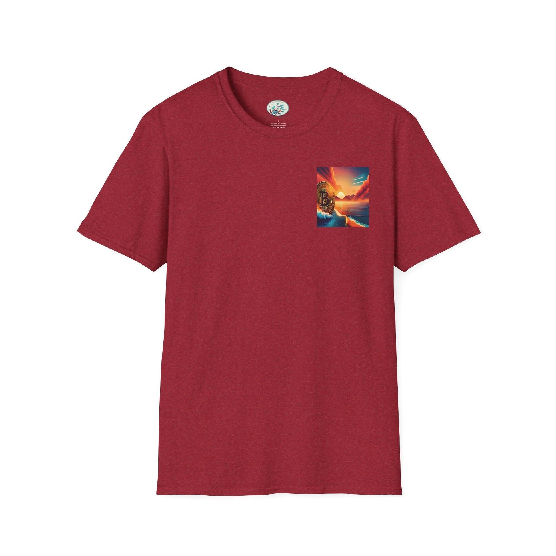 Ride the Wave Bitcoin Unisex Softstyle T-Shirt - Miniaday Designs, LLC.