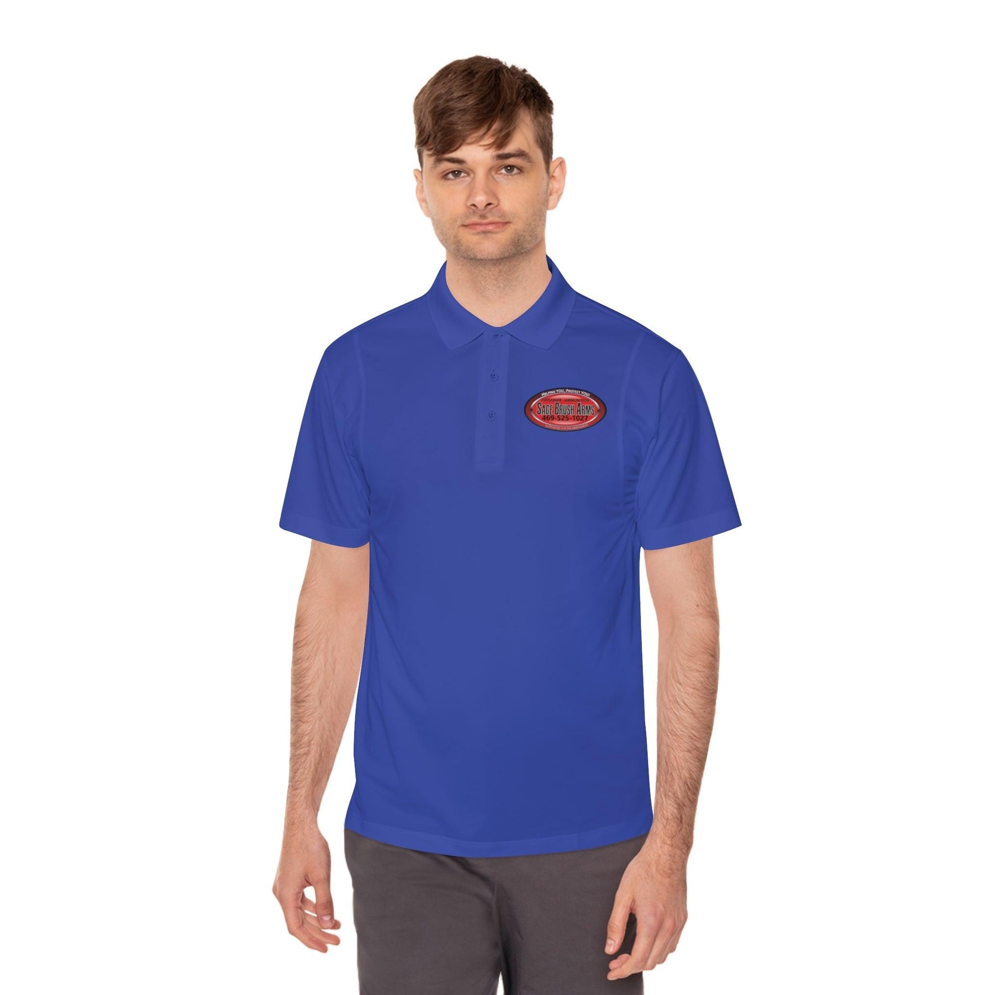 Sage Brush Arms Logo Men's Sport Polo Shirt - Miniaday Designs, LLC.