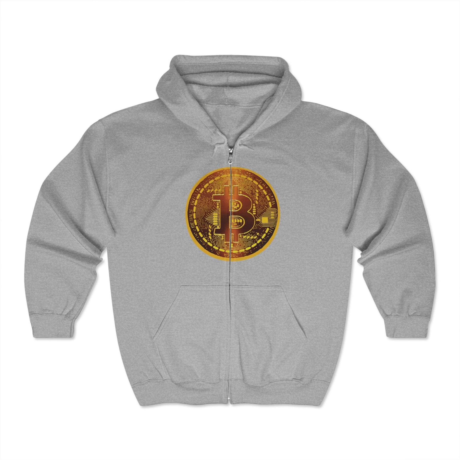 Riding the Wave- Bitcoin Unisex Heavy Blend™ Full Zip Hooded Sweatshirt - Miniaday Designs, LLC.