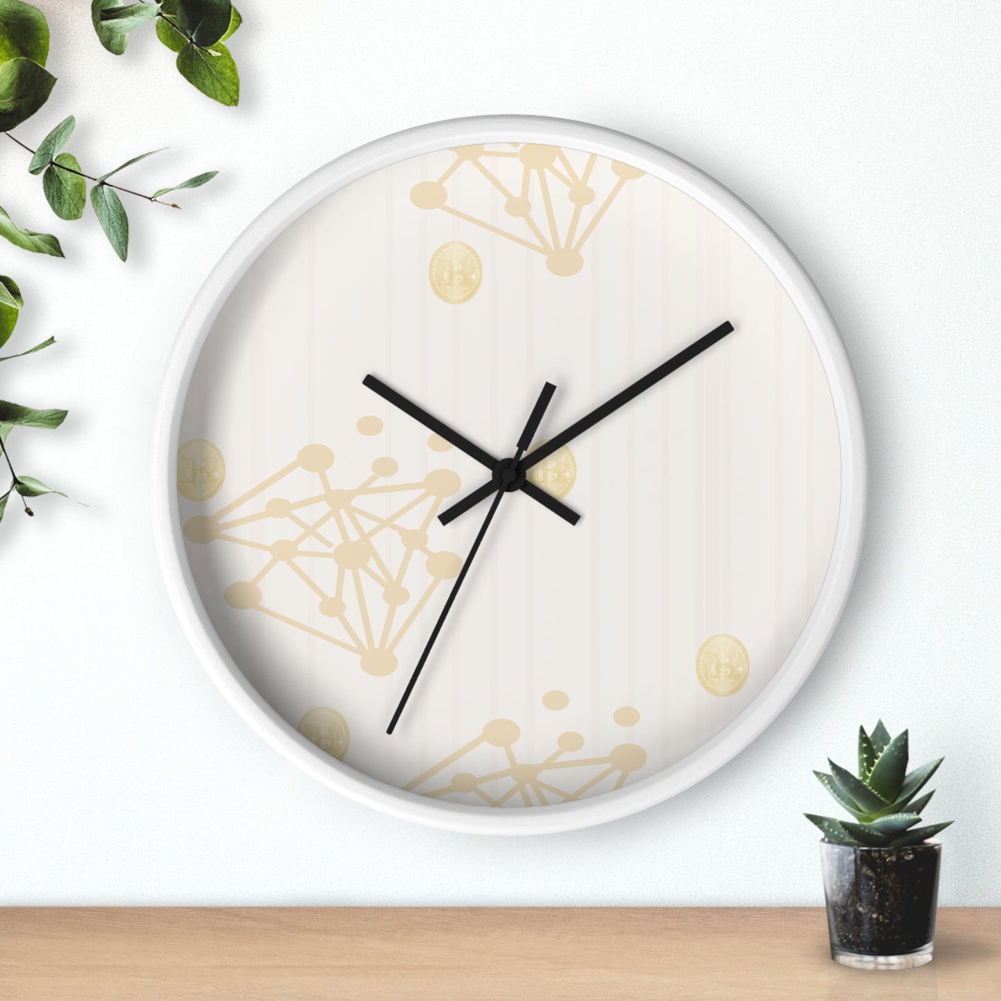 Gold Cryprto and Bitcon Wall Clock