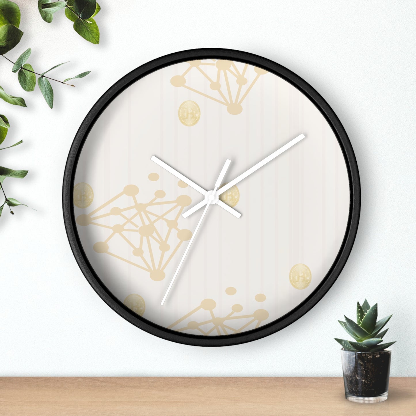 Gold Cryprto and Bitcon Wall Clock