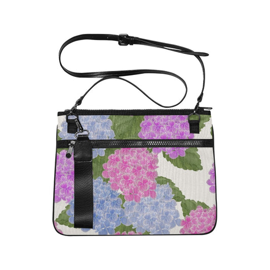 Hydrangea Garden Slim Clutch Bag | Designer Handbag
