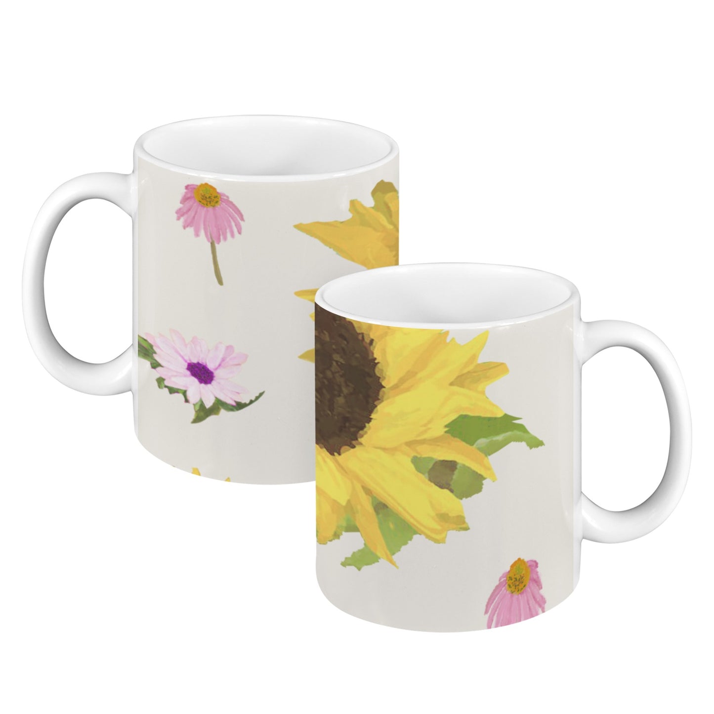 Floral & Fruit Artist-Designed Mug Set of 2 | Made in USA | Watercolor Botanical Coffee Cups | Gift-Ready Design Collectio