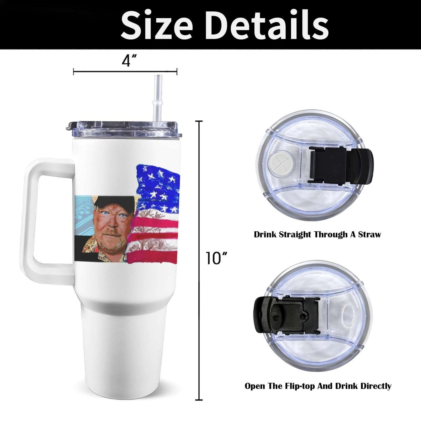 Bitcoin Ben 1776 Port Charlotte Capitol and Flag 40 oz Tumbler with Handle 40oz Tumbler with Handle