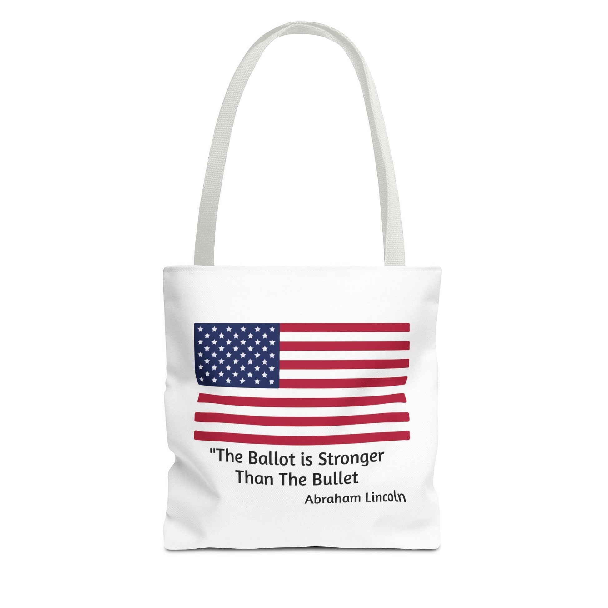 The Ballot is Stronger Than The Bullet Tote Bag (AOP) - Miniaday Designs, LLC.