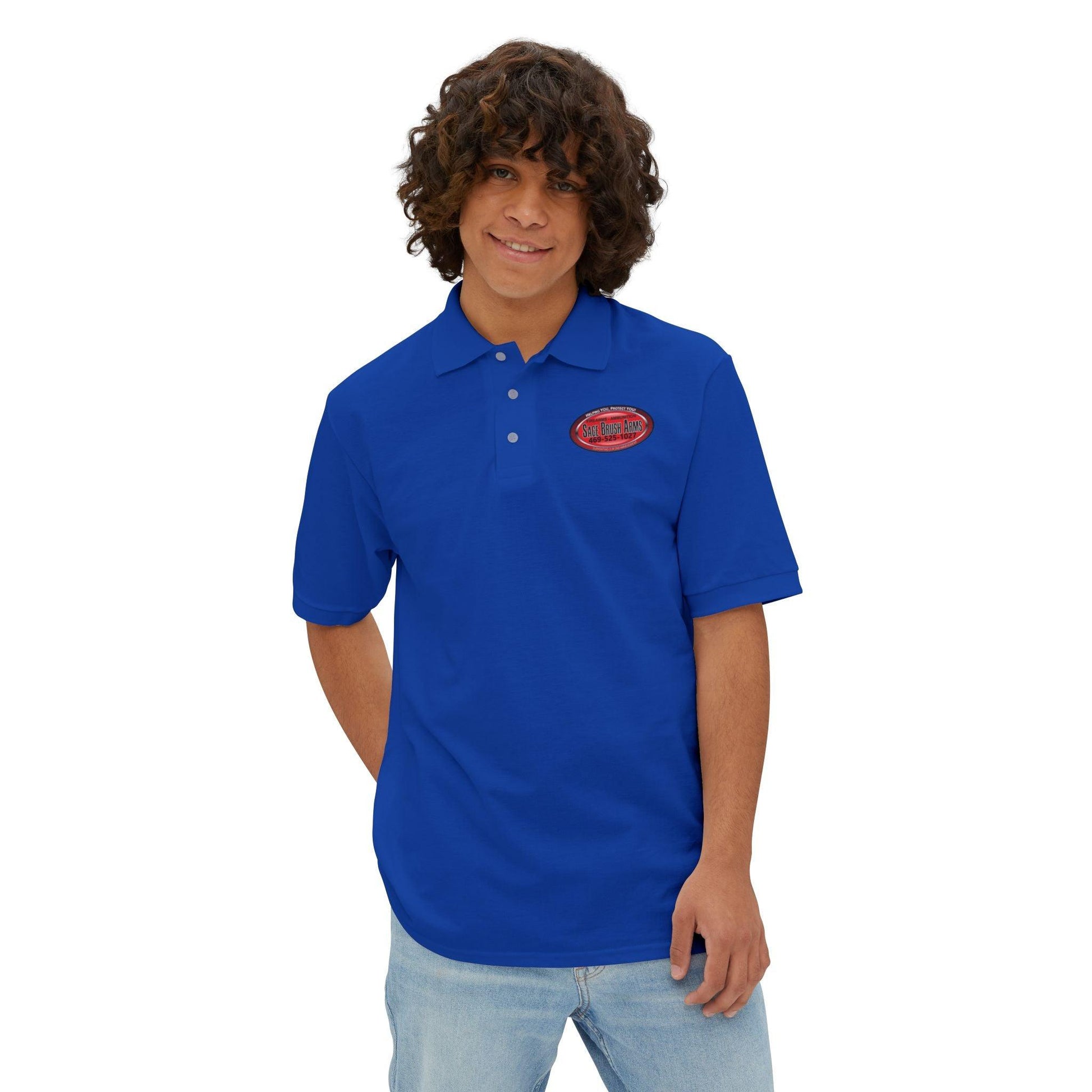 Sage Brush Arms Men's Piqué Polo - Miniaday Designs, LLC.