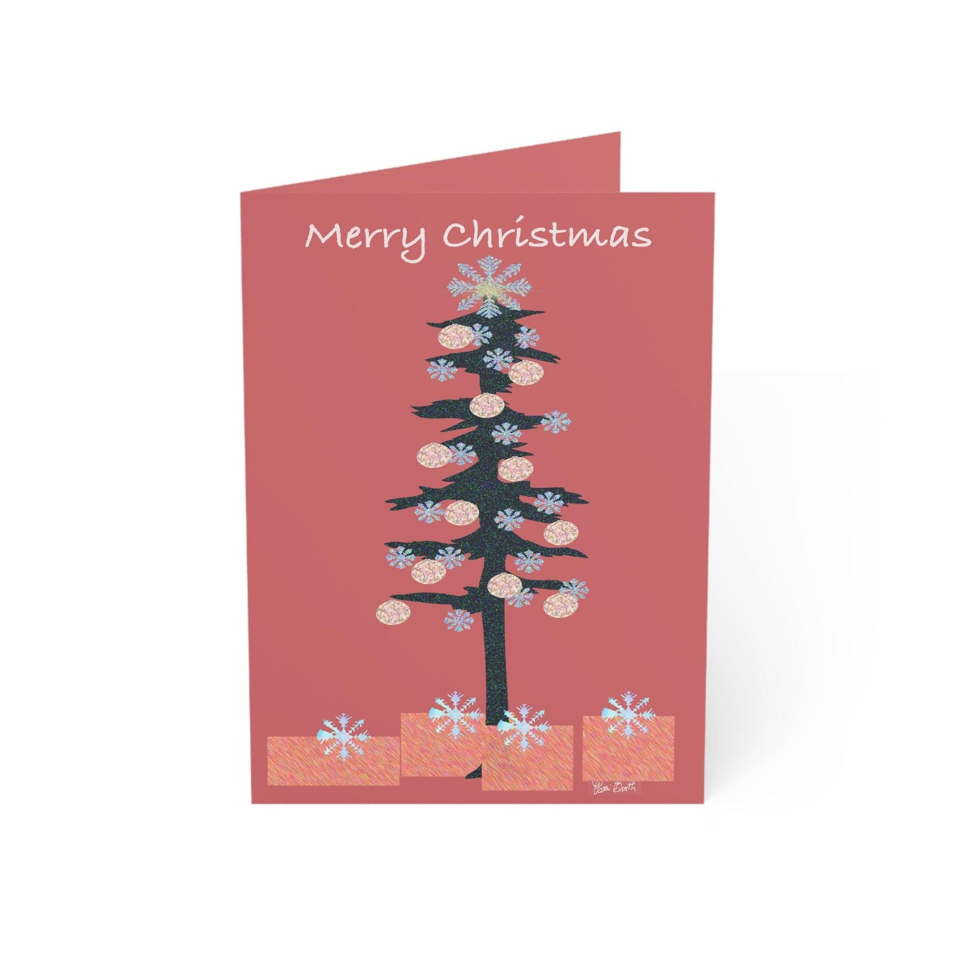 Merry Christmas with Packages Greeting Cards (1, 10, 30, and 50pcs) - Miniaday Designs, LLC.
