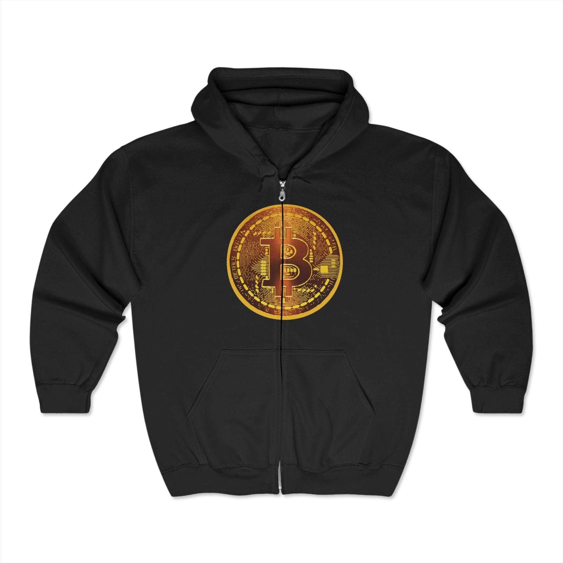 Riding the Wave- Bitcoin Unisex Heavy Blend™ Full Zip Hooded Sweatshirt - Miniaday Designs, LLC.