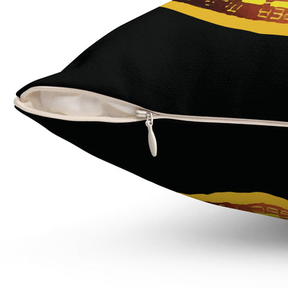 Bitcoin Spun Polyester Square Pillow - Miniaday Designs, LLC.