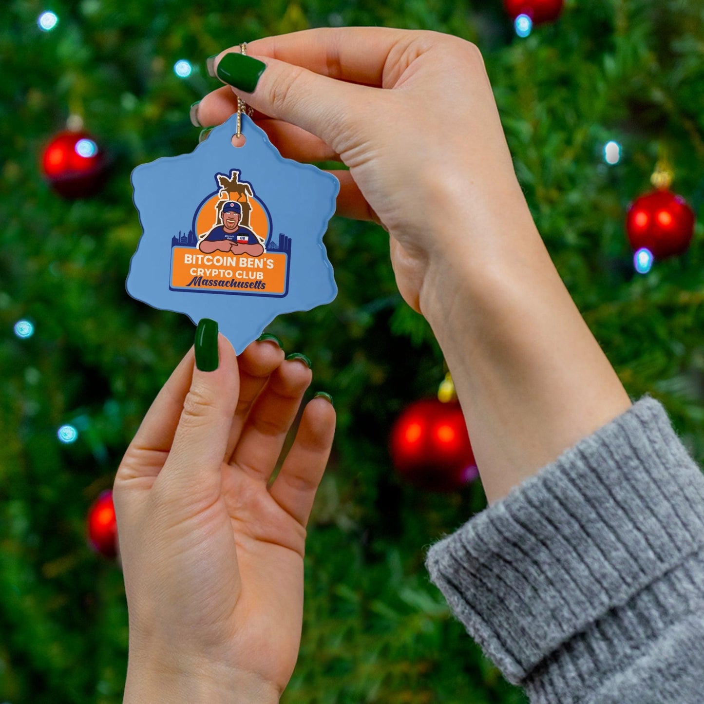 BBCC Massachusetts Ceramic Ornament (1 Ornament) - Miniaday Designs, LLC.