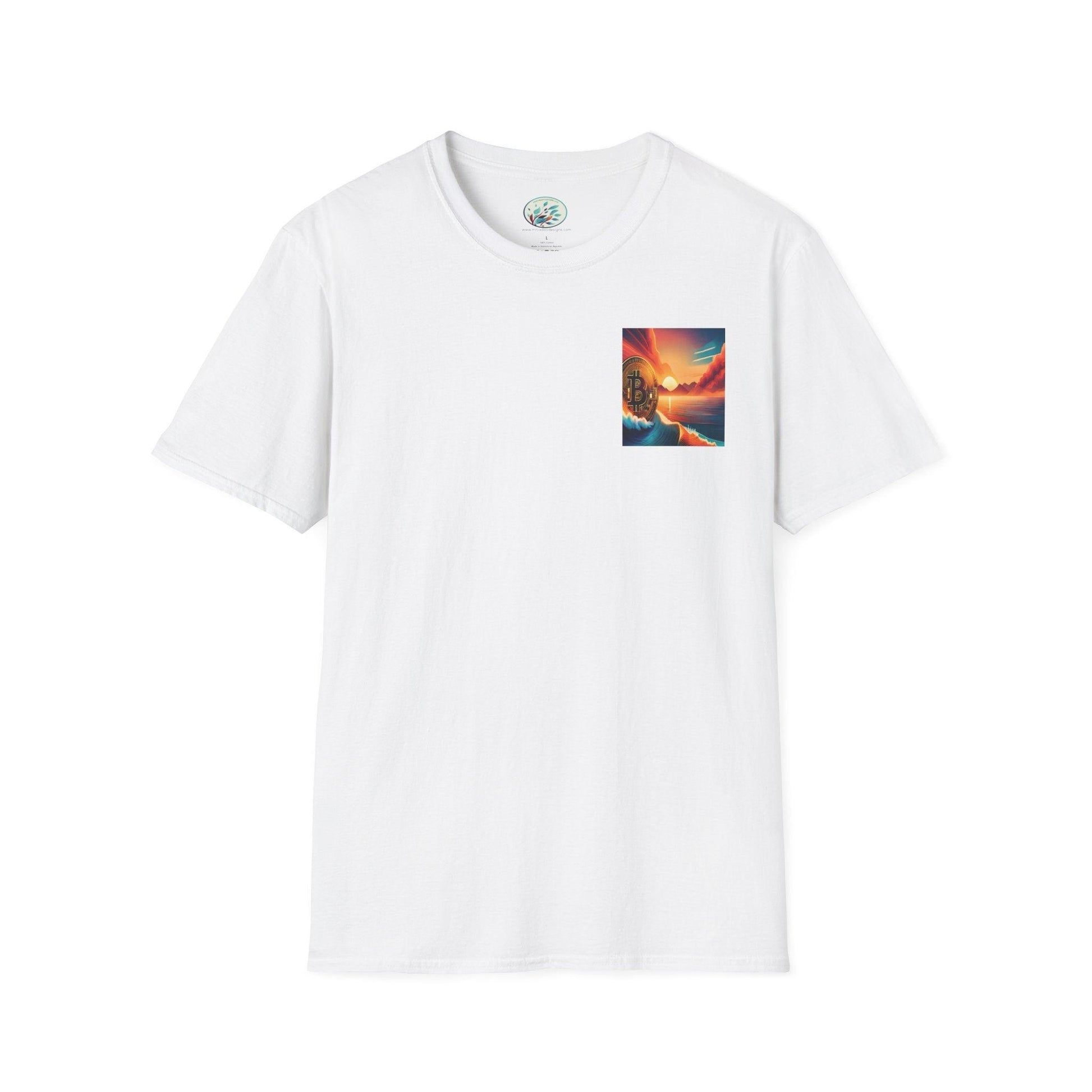 Ride the Wave Bitcoin Unisex Softstyle T-Shirt - Miniaday Designs, LLC.