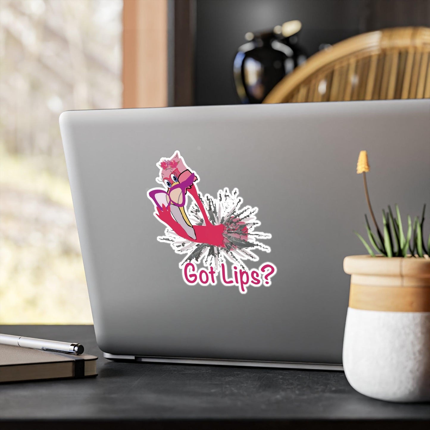 Flamingo Got Lips Kiss-Cut Vinyl Decals - Miniaday Designs, LLC.