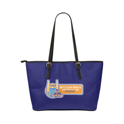 Miniaday Designs Bitcoin Ben Nashville Club Ladies Handbag Leather Tote Bag/Small (Model 1651) - Miniaday Designs, LLC.
