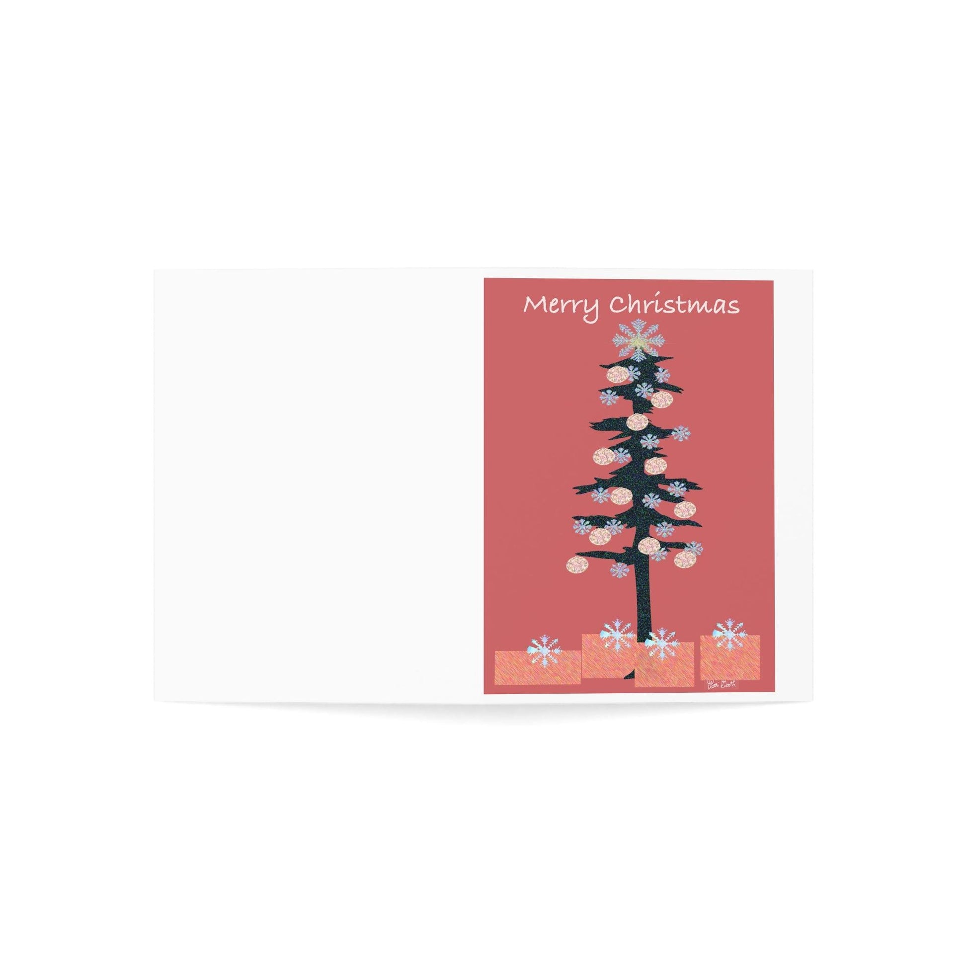Merry Christmas with Packages Greeting Cards (1, 10, 30, and 50pcs) - Miniaday Designs, LLC.