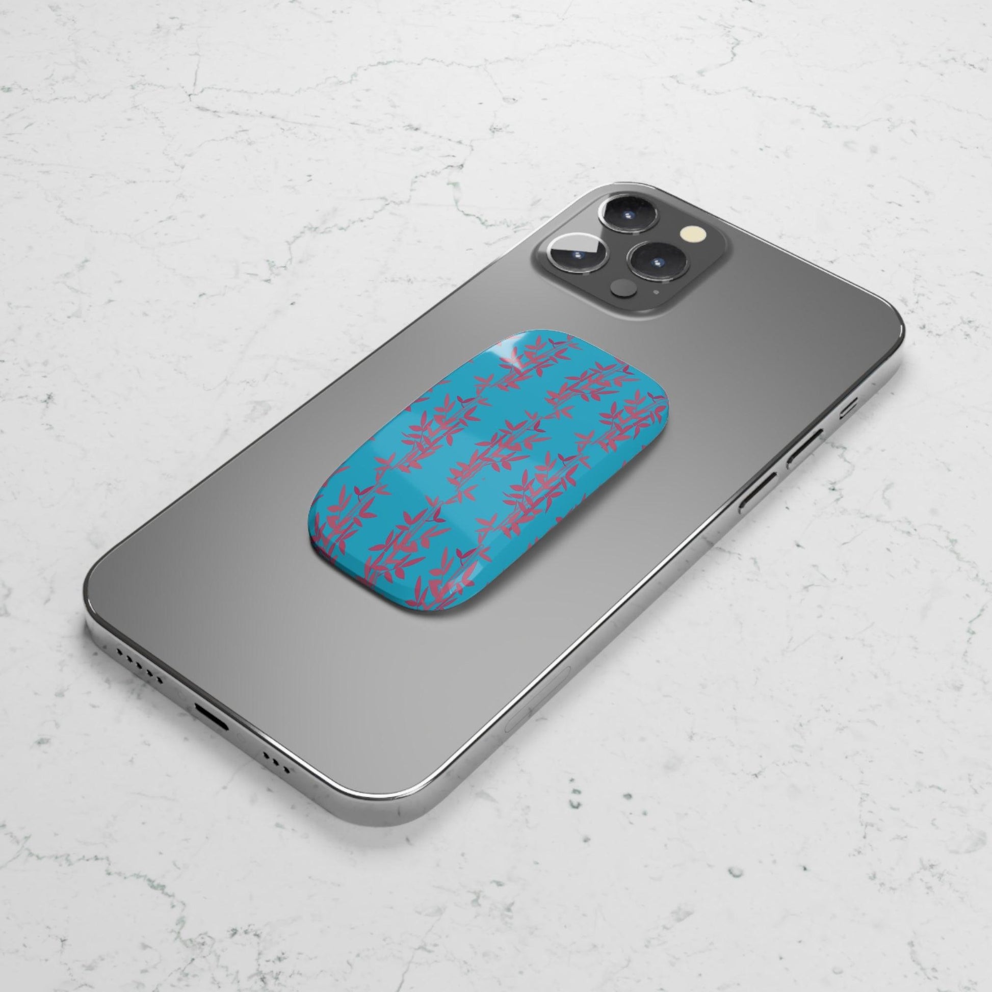 Miniaday Designs Teal Bamboo Phone Click-On Grip - Miniaday Designs, LLC.