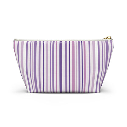 Pink and Purple Stripes Accessory Pouch w T-bottom