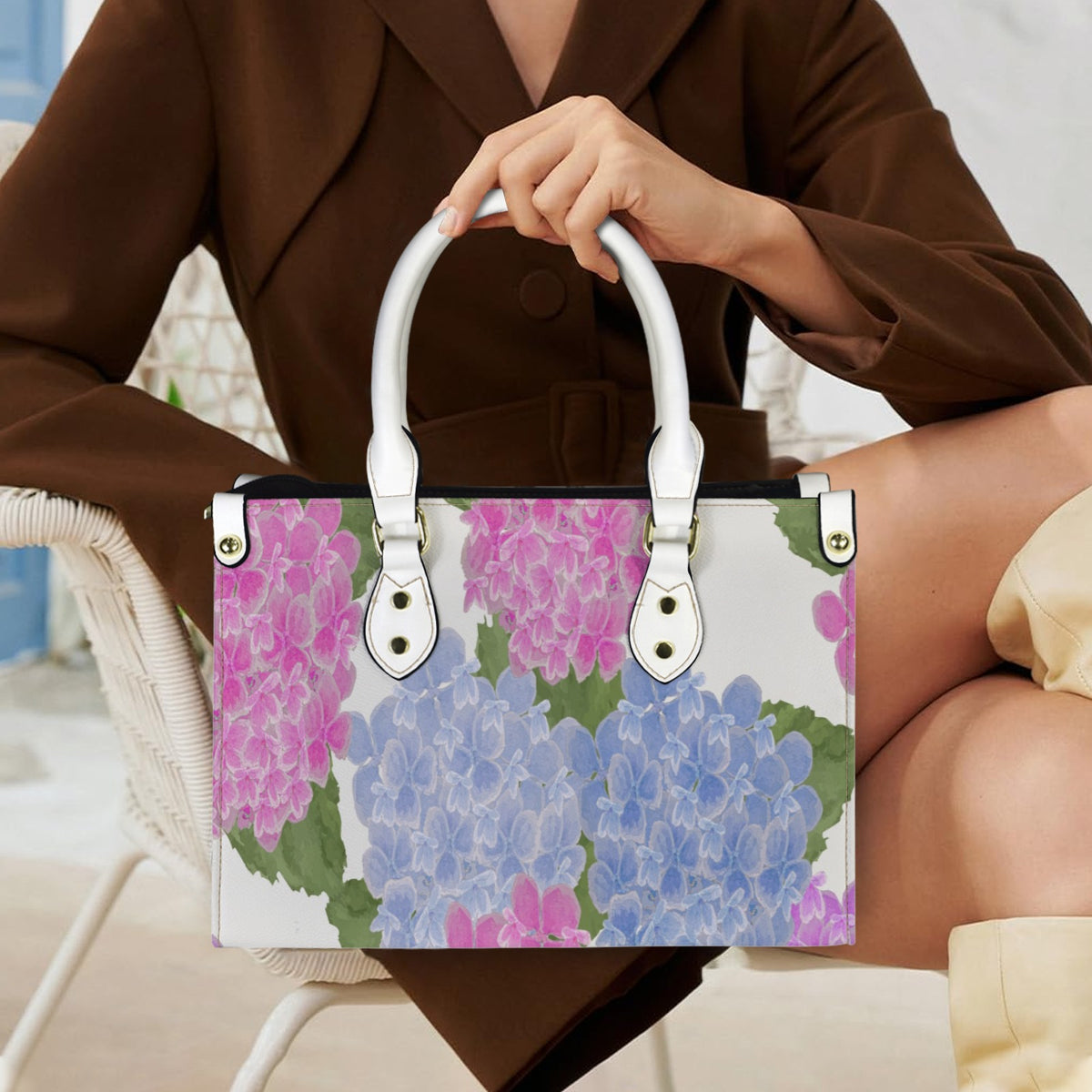 Hydrangea Garden Designer Handbag | Original Watercolor Art
