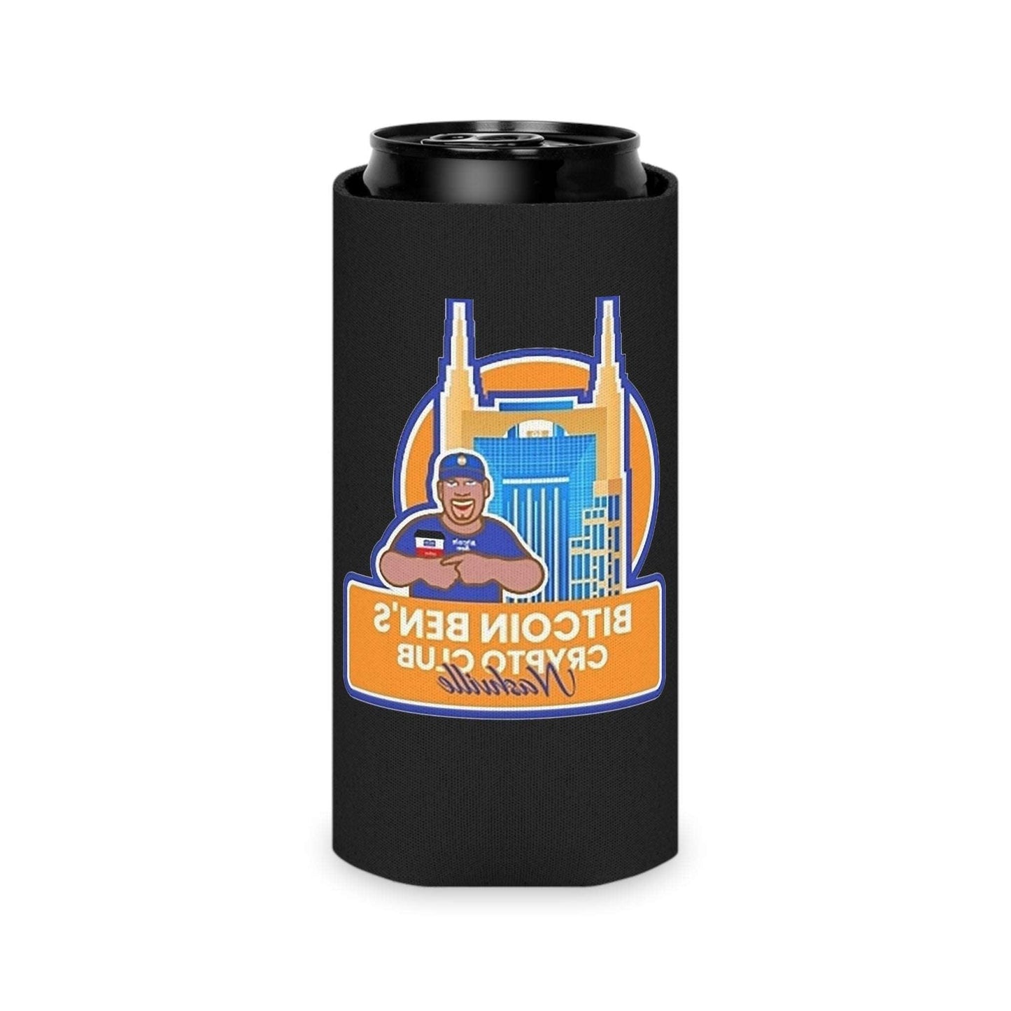 Bitcoin Ben Nashville Club Can Cooler - Miniaday Designs, LLC.