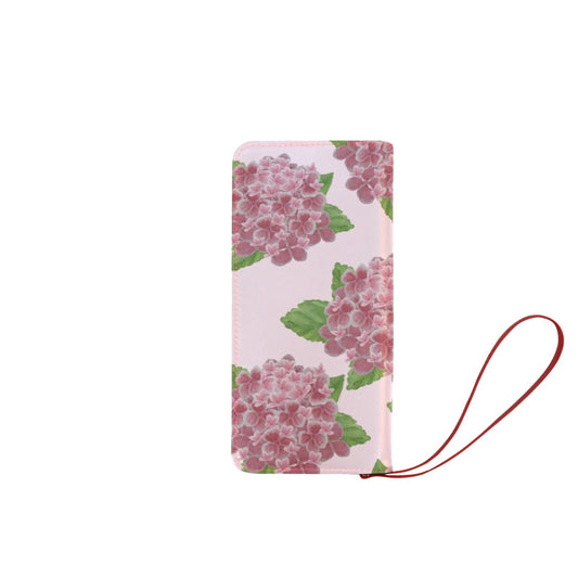 Watercolor Hydrangea Designer Wristlet Wallet | Miniaday Designs