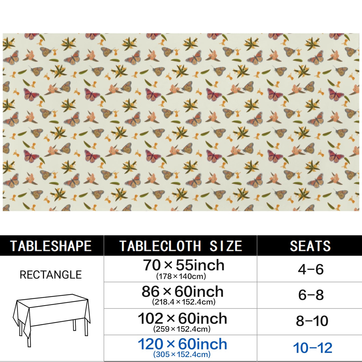 Monarch Milkweed Garden Tablecloths