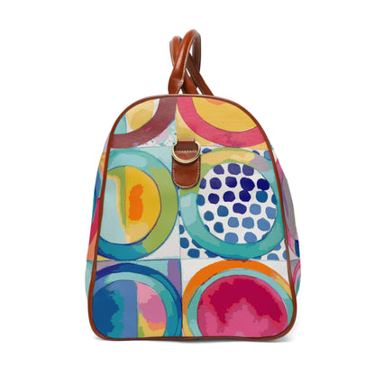 FREE SHIPPING  Vibrant Circle Mosaic Collection by Miniaday Designs, LLC. Waterproof Travel Bag