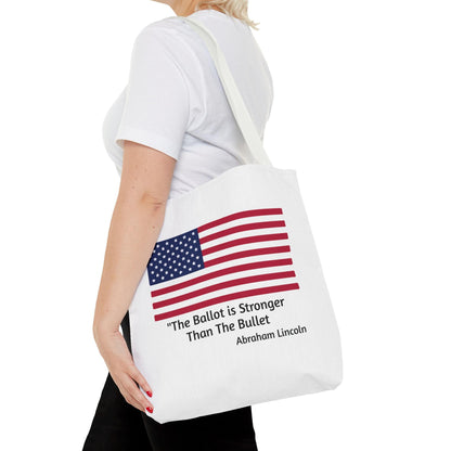 The Ballot is Stronger Than The Bullet Tote Bag (AOP) - Miniaday Designs, LLC.