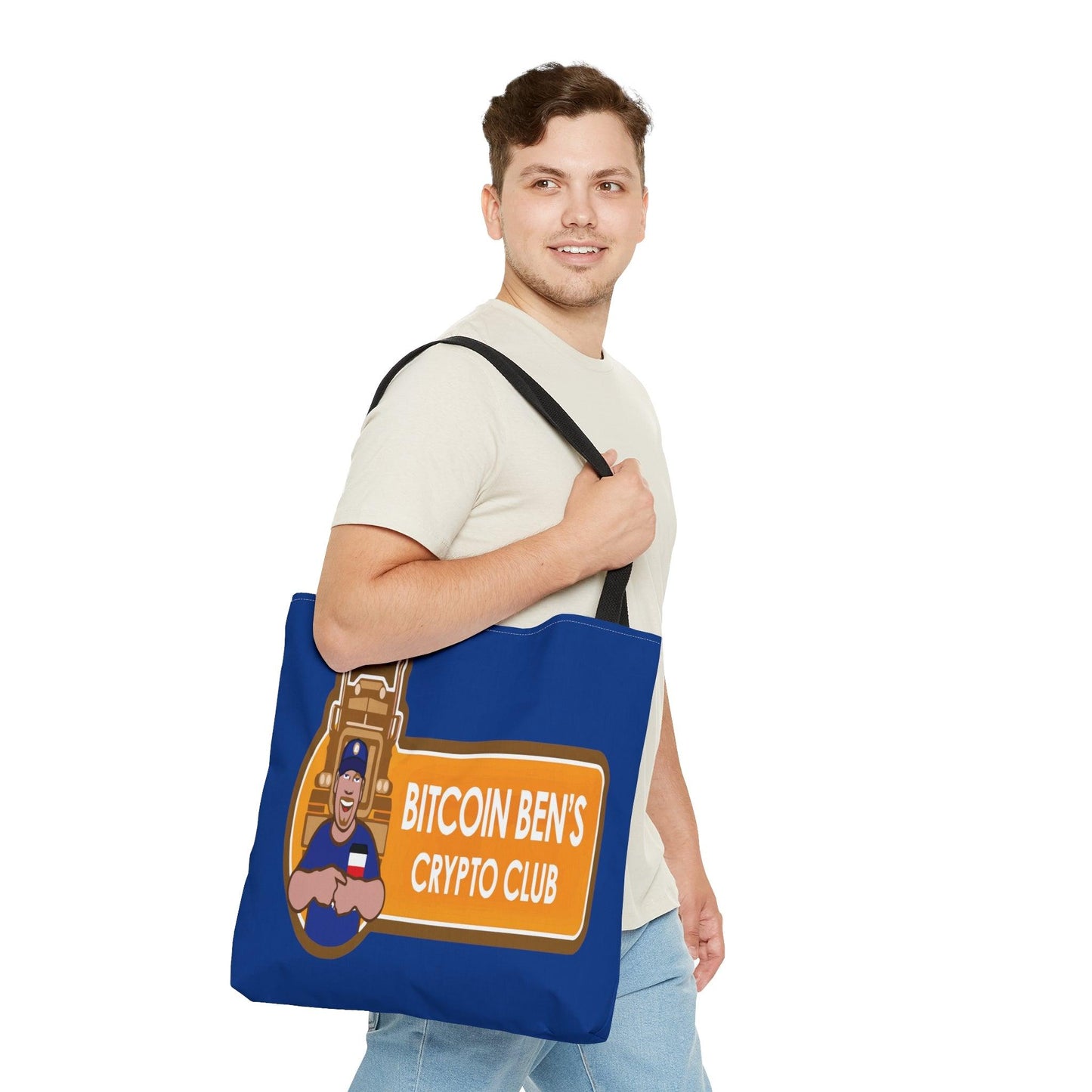 Miniaday Designs Bitcoin Ben BlueTote Bag - Miniaday Designs, LLC.