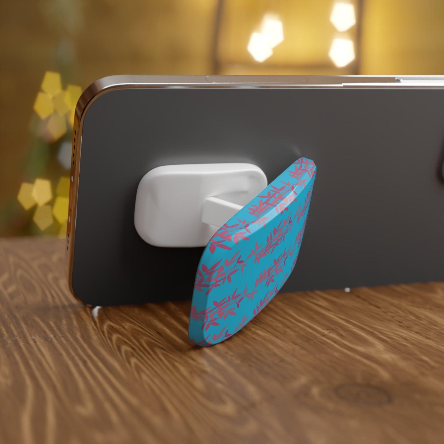 Miniaday Designs Teal Bamboo Phone Click-On Grip - Miniaday Designs, LLC.