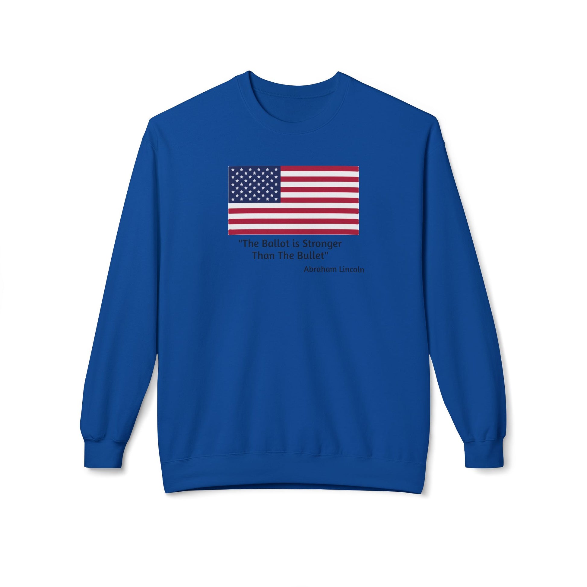 "The Ballot is Stronger Than The Bullet" Unisex Midweight Softstyle Fleece Crewneck Sweatshirt - Miniaday Designs, LLC.