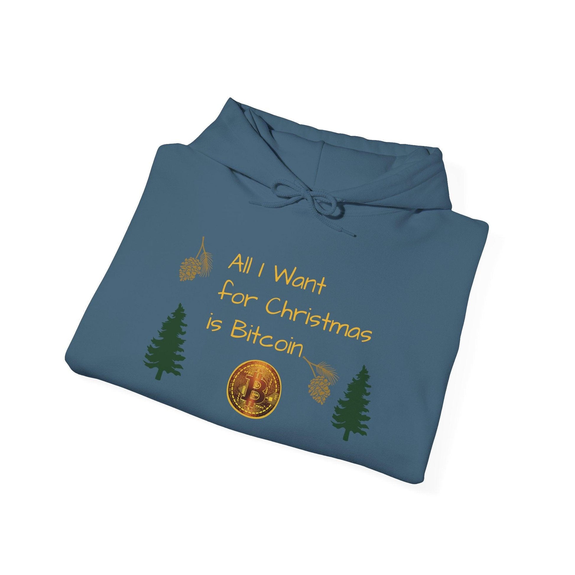 All I Want For Chirstmas is Bitcoin Trees Unisex Heavy Blend™ Hooded Sweatshirt - Miniaday Designs, LLC.