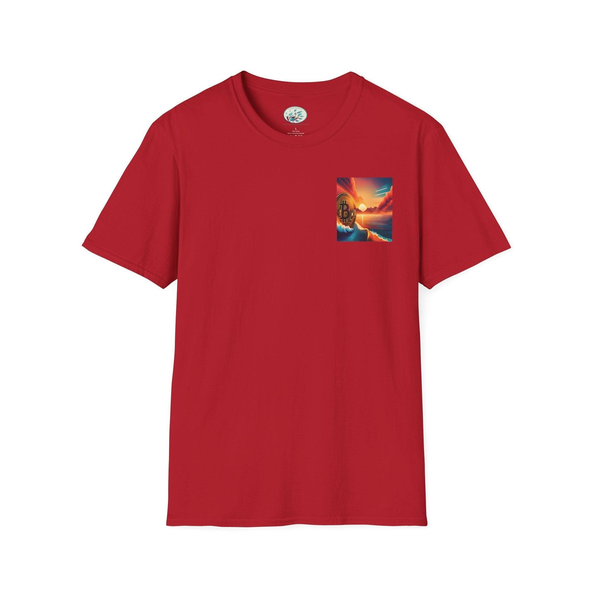 Ride the Wave Bitcoin Unisex Softstyle T-Shirt - Miniaday Designs, LLC.