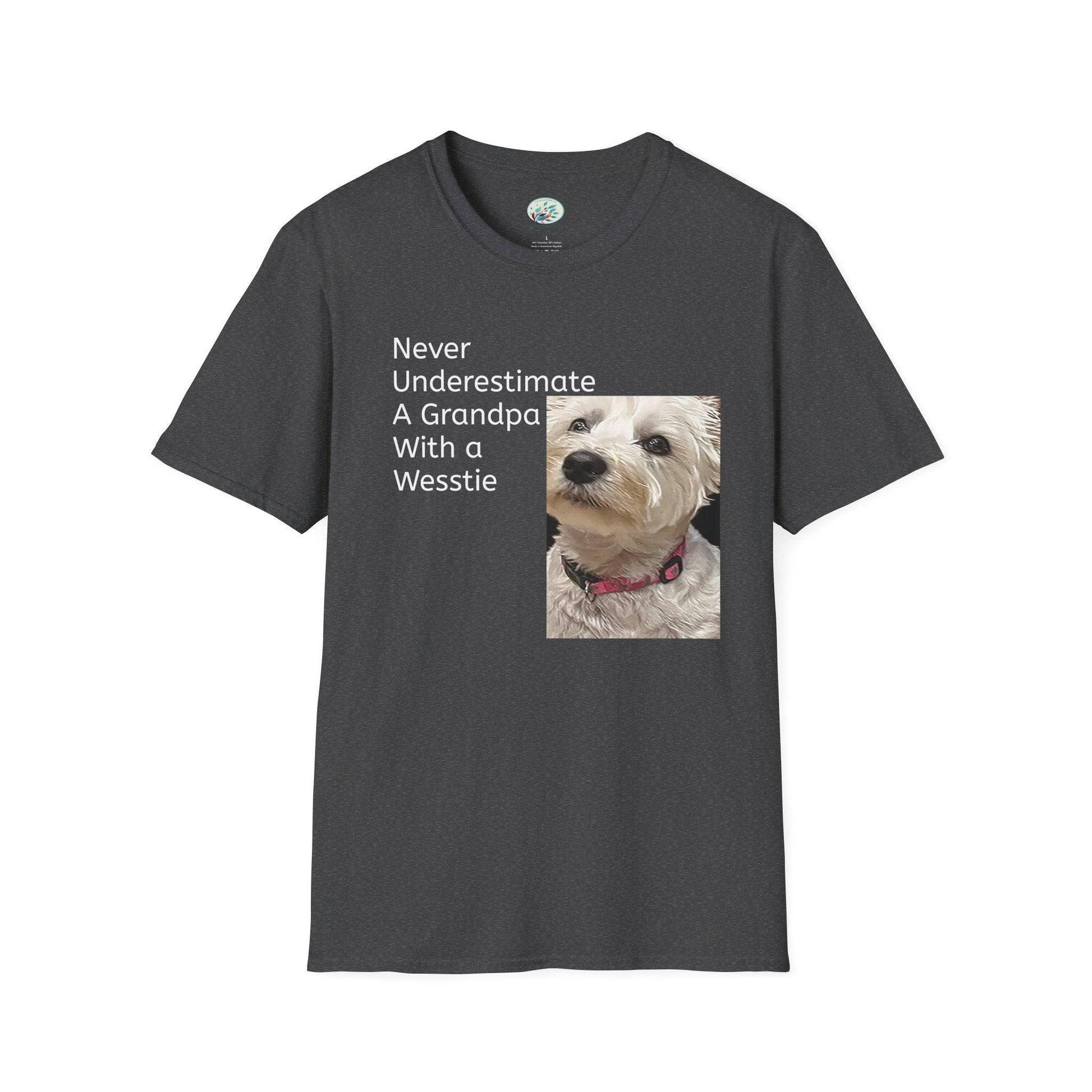 Never Understimate a Westie Unisex Softstyle T-Shirt - Miniaday Designs, LLC.