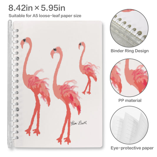 Designer Made Pink Flamingo Refillable Journal