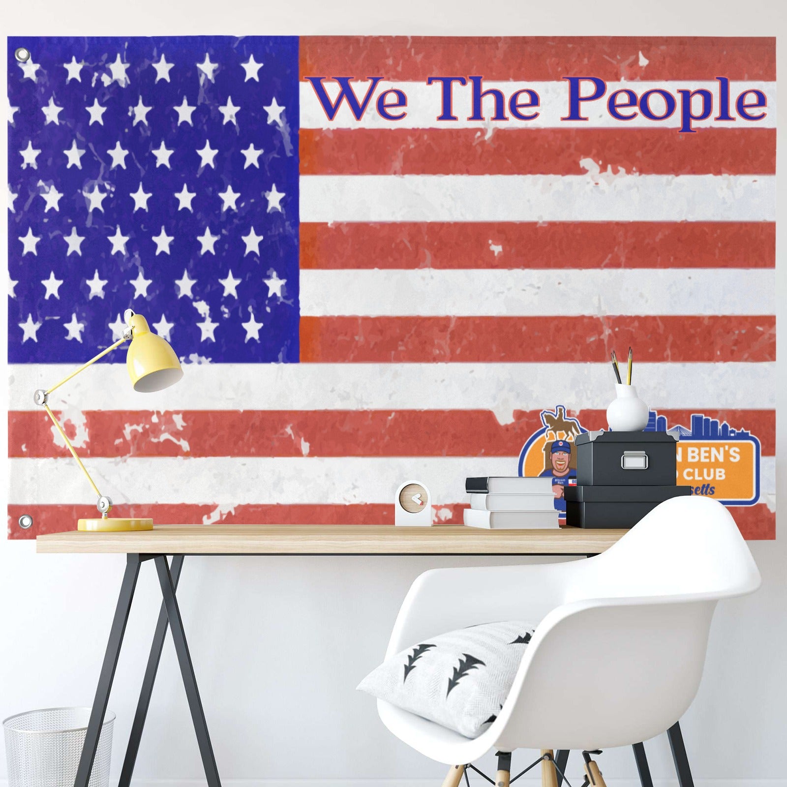 We The People Flag Bitcoin Ben Mass Club Custom Flag 8x5 Ft (96"x60") (One Side) - Miniaday Designs, LLC.
