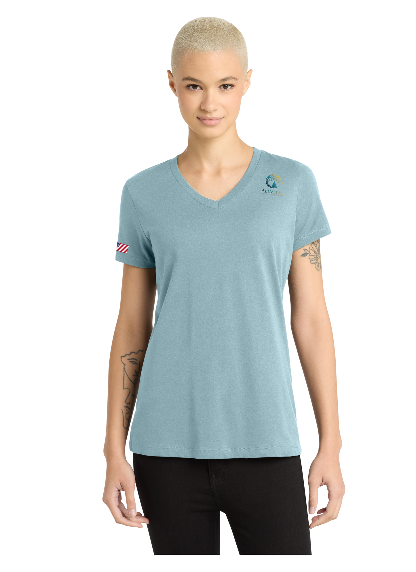 Allvitae V Neck Shorter V Neck T Shirt