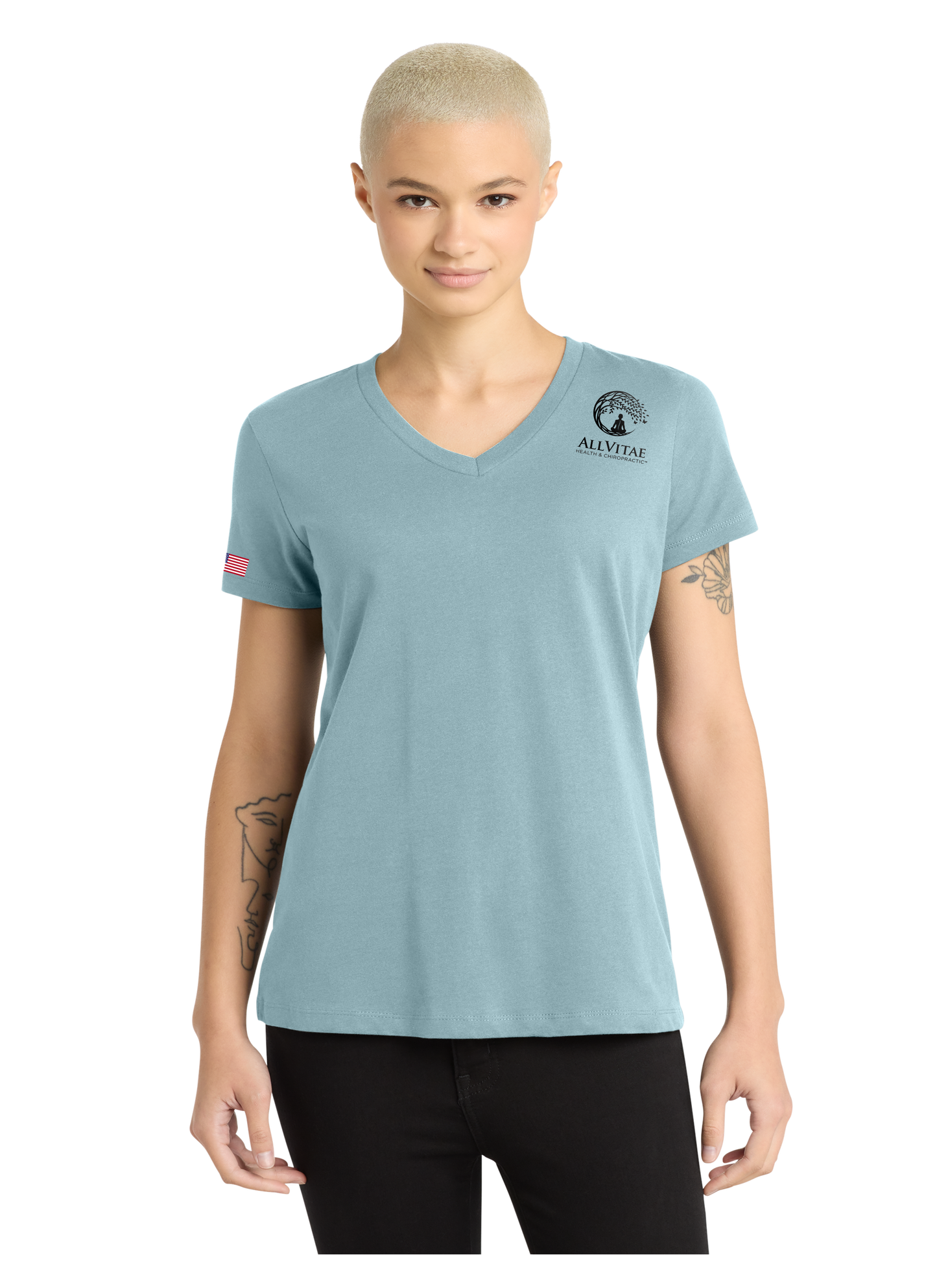 Allvitae V Neck Shorter V Neck T Shirt