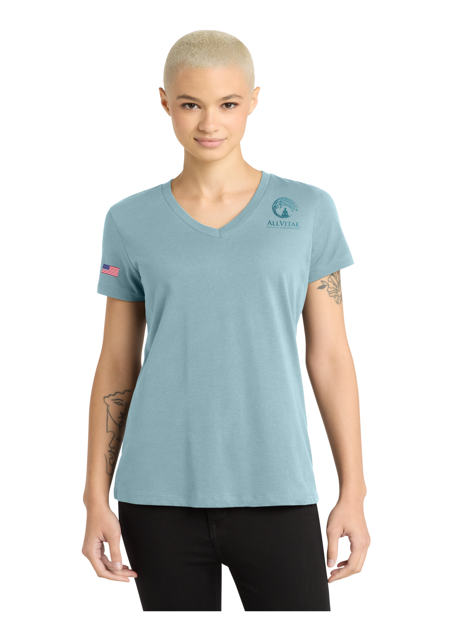 Allvitae V Neck Shorter V Neck T Shirt