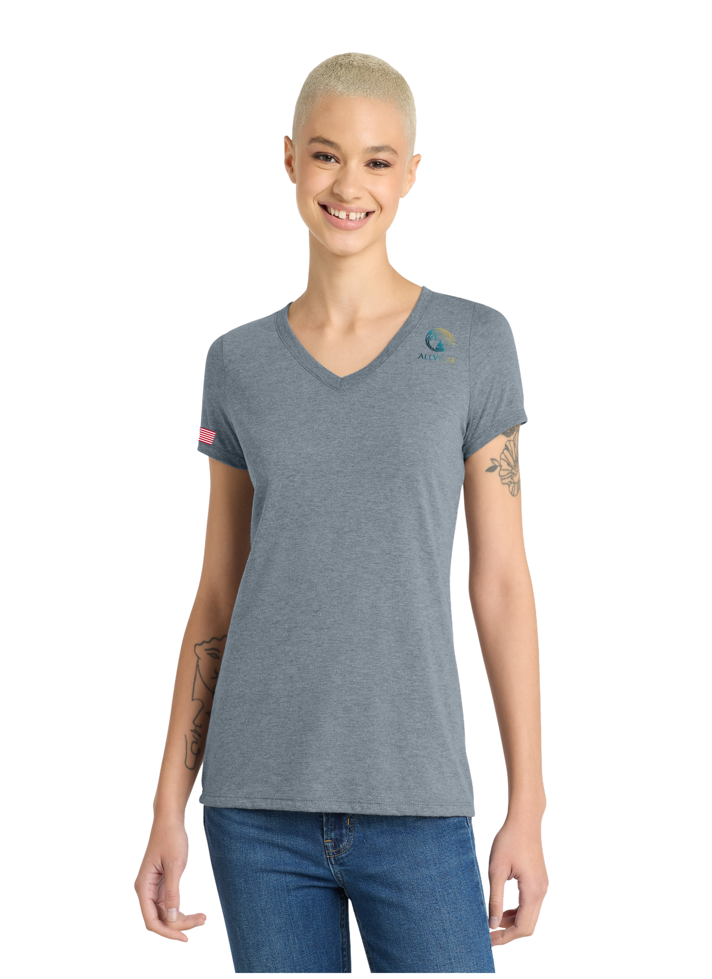 Allvitae V Neck Shorter V Neck T Shirt
