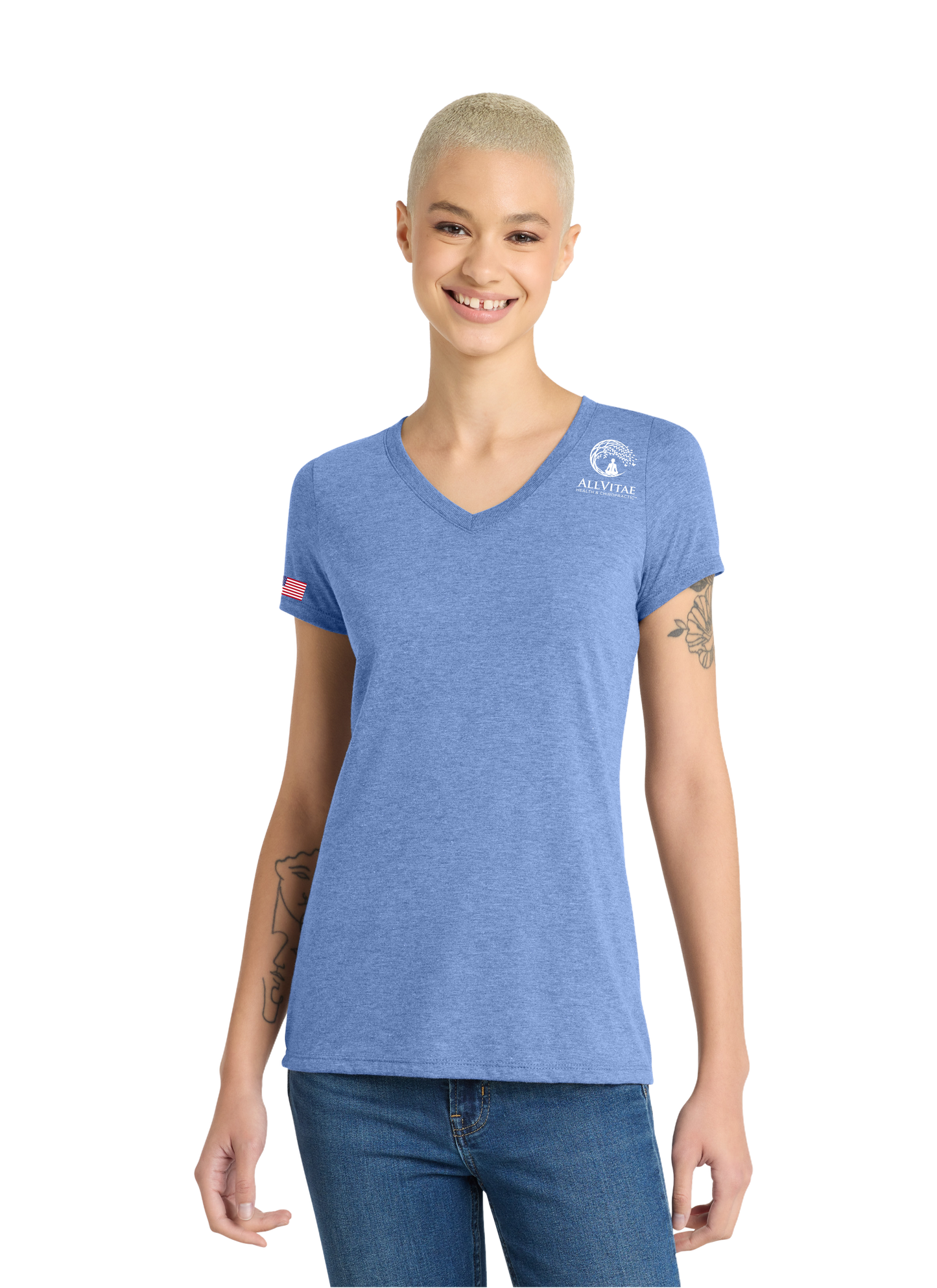 Allvitae V Neck Shorter V Neck T Shirt